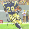 Marshall Faulk Autographed St Louis Rams Goal Line Art Black N/O 11233