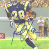 Marshall Faulk Autographed/Signed St Louis Rams Goal Line Art Blue 11234