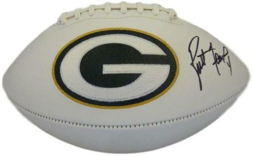 Brett Favre Autographed/Signed Green Bay Packers Logo Football PSA 11243