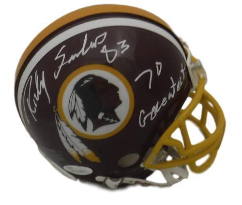 Rickey Sanders Autographed Washington Redskins Mini Helmet 70 Greatest JSA 11326