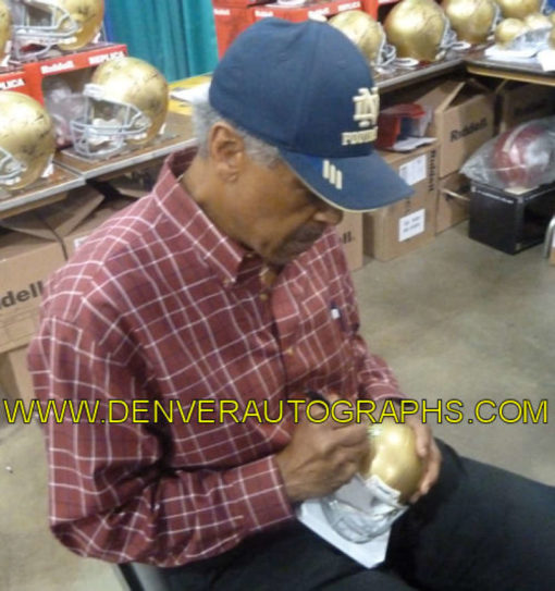 Tom Gatewood Autographed/Signed Notre Dame Riddell Mini Helmet 11360