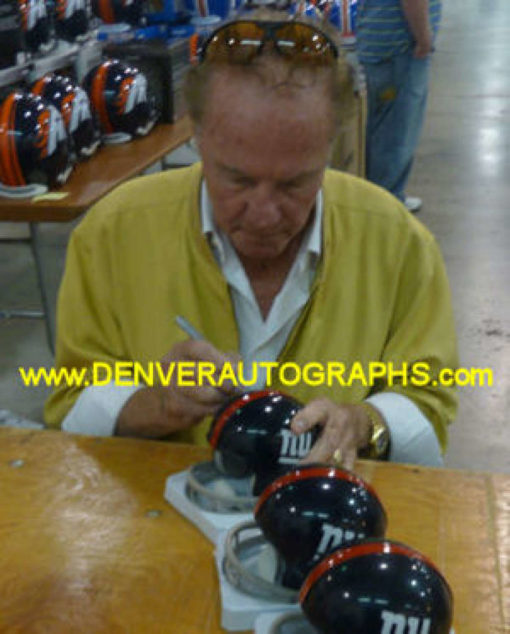 Frank Gifford Autographed/Signed New York Giants Mini Helmet HOF JSA 11391