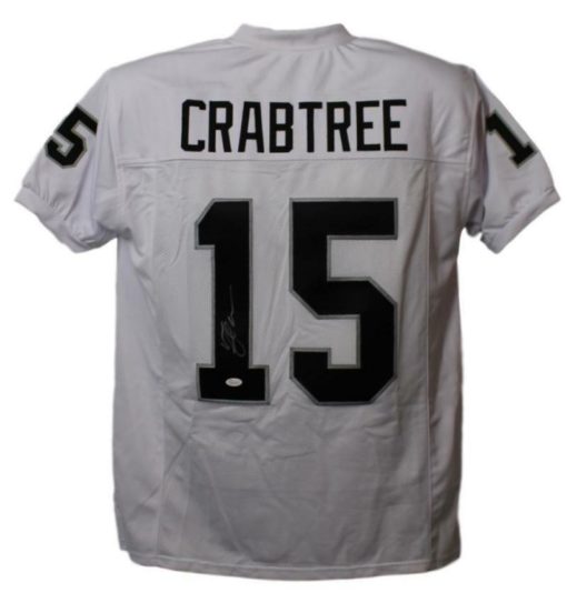 Michael Crabtree Autographed/Signed Oakland Raiders XL White Jersey JSA 11454