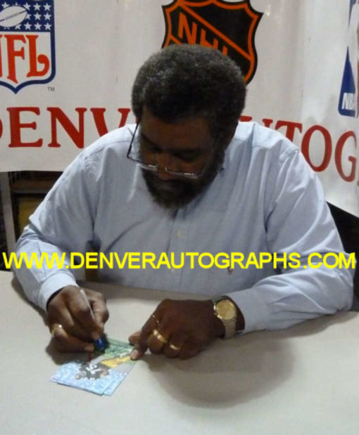 Joe Greene Autographed Pittsburgh Steelers Goal Line Art Card Blue HOF 11455