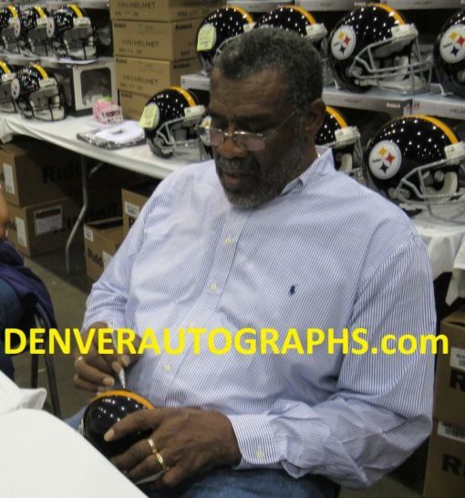 Joe Greene Autographed/Signed Pittsburgh Steelers TB Mini Helmet JSA 11459