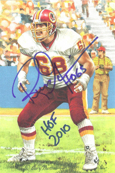 Russ Grimm Autographed/Signed Washington Redskins Goal Line Art Blue HOF 11507