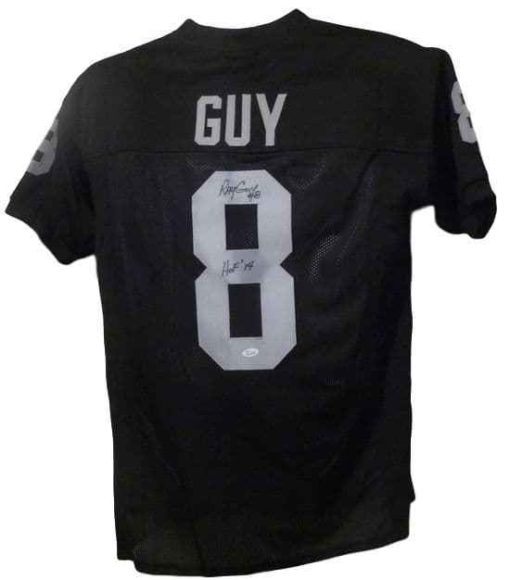 Ray Guy Autographed/Signed Oakland Raiders Black XL Jersey HOF JSA 11522