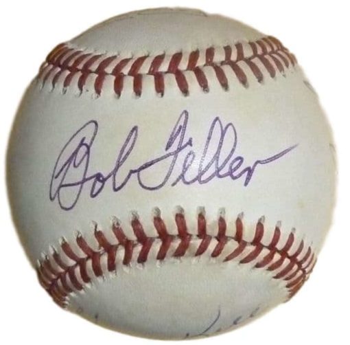 Hall Of Fame Baseball Autographed OAL Baseball (Spahn, Feller +6) JSA 11529