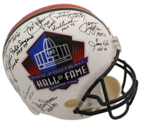 Hall of Fame NFL Signed Replica Helmet 18 Sigs Marino Dawson Maynard FOD 11530