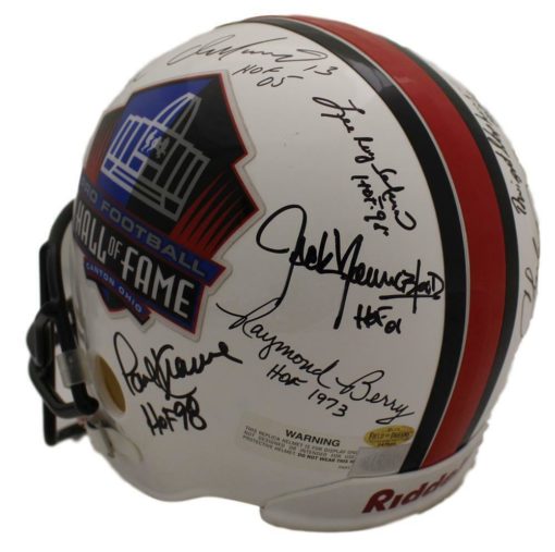 Hall of Fame NFL Signed Replica Helmet 18 Sigs Marino Dawson Maynard FOD 11530