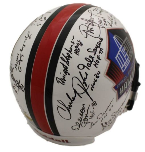 Hall of Fame NFL Signed Replica Helmet 18 Sigs Marino Dawson Maynard FOD 11530