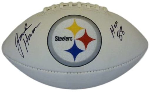 Jack Ham Autographed/Signed Pittsburgh Steelers Logo Football HOF 88 JSA 11534