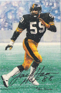 Jack Ham Autographed Pittsburgh Steelers Goal Line Art Card HOF 88 Black 11535