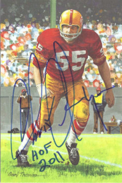 Chris Hanburger Autographed Washington Redskins Goal Line Art Blue HOF 11553