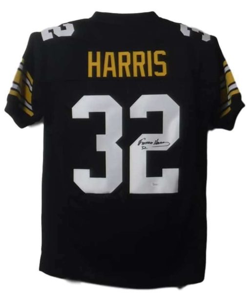 Franco Harris Autographed/Signed Pittsburgh Steelers Black XL Jersey JSA 11573