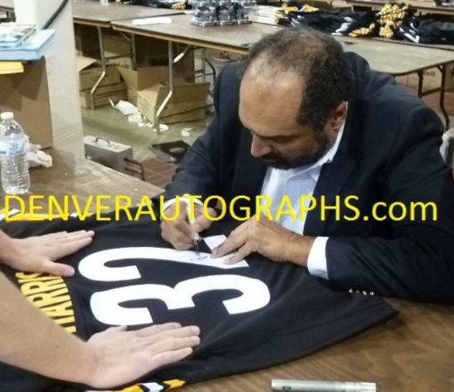 Franco Harris Autographed/Signed Pittsburgh Steelers Black XL Jersey JSA 11573