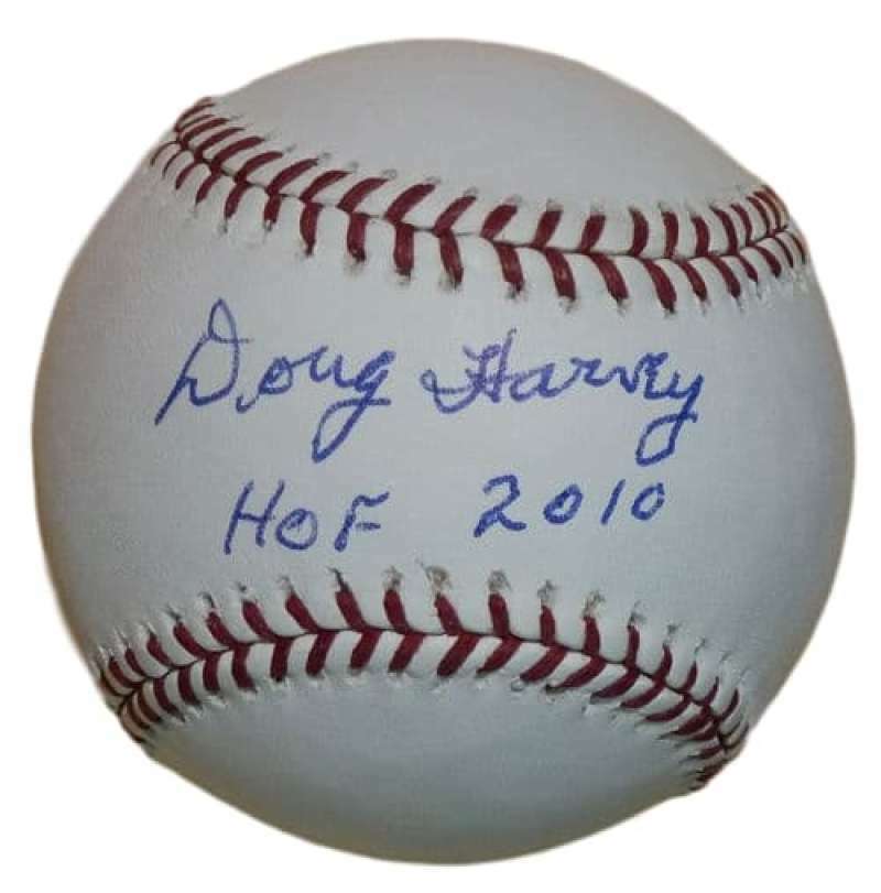 Doug Harvey Autographed/Signed MLB OML Baseball HOF 11577