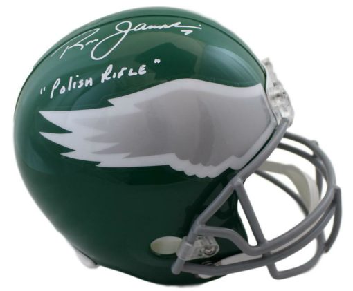 Ron Jaworski Signed Philadelphia Eagles Replica Helmet Polish Rifle BAS 11580
