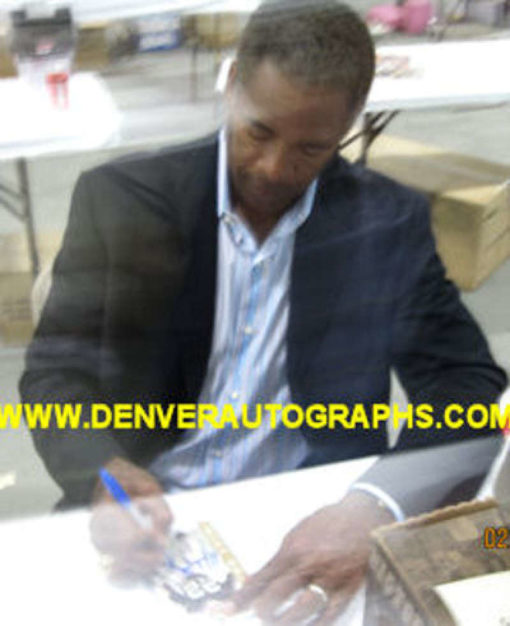 Mike Haynes Autographed Oakland Raiders Goal Line Art Card Blue HOF 11593