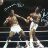 Sugar Ray Leonard & Thomas Hearns Autographed Boxing 16x20 Photo JSA 11601