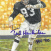 Ted Hendricks Autographed Oakland Raiders Goal Line Art Card Blue HOF 11615