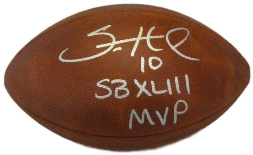 Santonio Holmes Signed Pittsburgh Steelers SB XLIII Football SB MVP JSA 11650