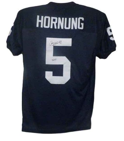 Paul Hornung Autographed Notre Dame Fighting Irish Blue XL Jersey 56 H 11671