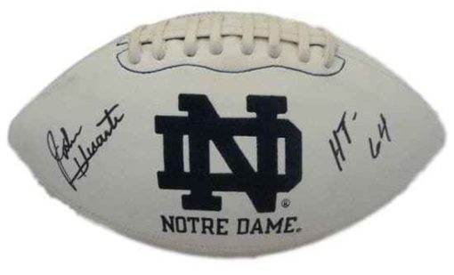 John Huarte Autographed Notre Dame Fighting Irish Logo Football Heisman 11702