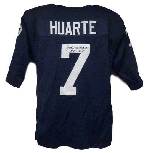 John Huarte Autographed/Signed Notre Dame Blue XL Jersey HT 64 JSA 11704