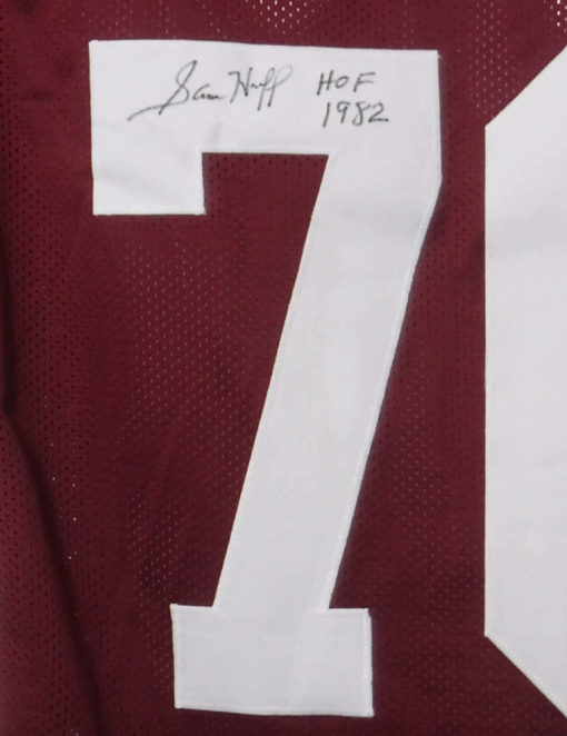 Sam Huff Autographed/Signed Washington Redskins XL Red Jersey HOF 11713