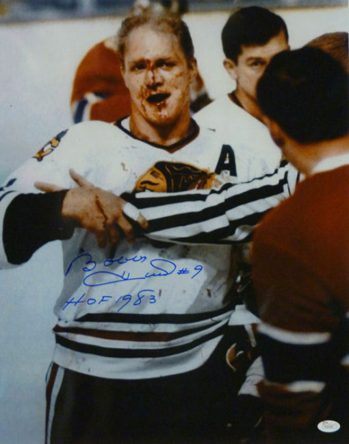 Bobby Hull Autographed/Signed Chicago Blackhawks 16x20 Photo HOF 1983 JSA 11718