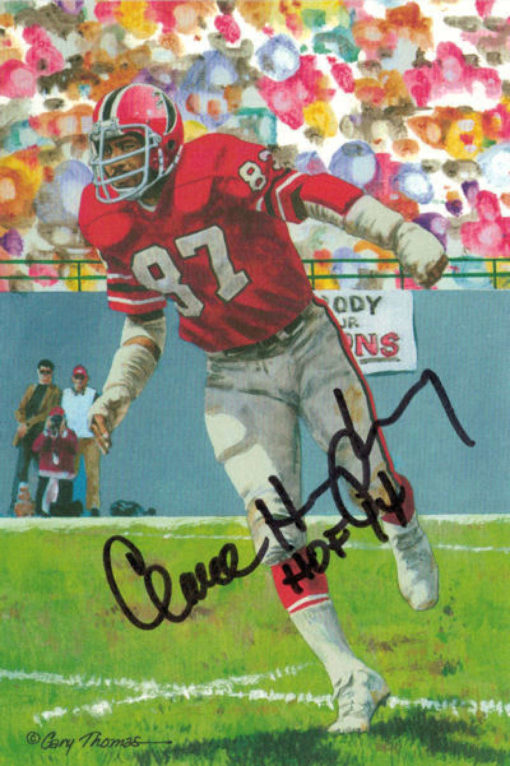 Claude Humphrey Autographed Atlanta Falcons Goal Line Art Black HOF 11725