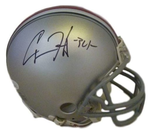 Carlos Hyde Autographed/Signed Ohio State Buckeyes Mini Helmet JSA 11736