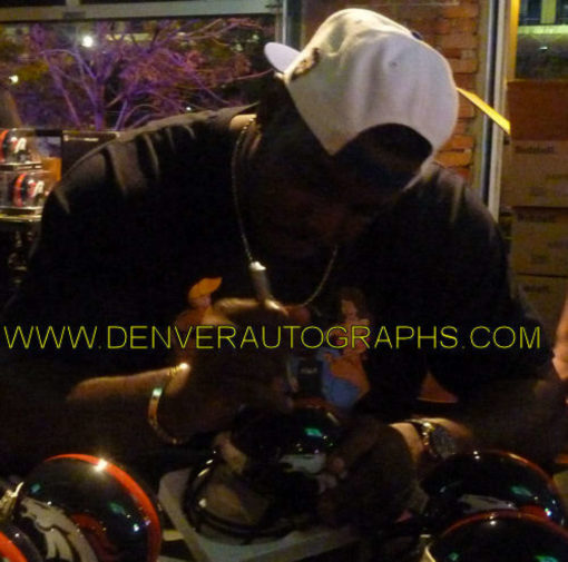 Malik Jackson Autographed/Signed Denver Broncos Mini Helmet 11776