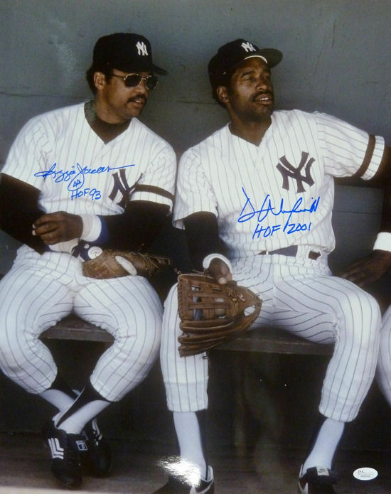 Reggie Jackson & Dave Winfield Signed New York Yankees 16x20 Photo HOF JSA  11789