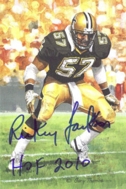 Rickey Jackson Signed New Orleans Saints Goal Line Art Card Blue HOF 11791