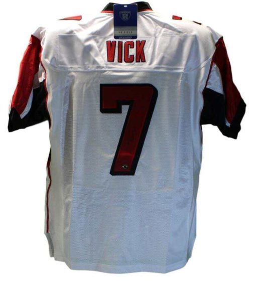 Michael Vick Autographed Atlanta Falcons White 52 Reebok Jersey 11832