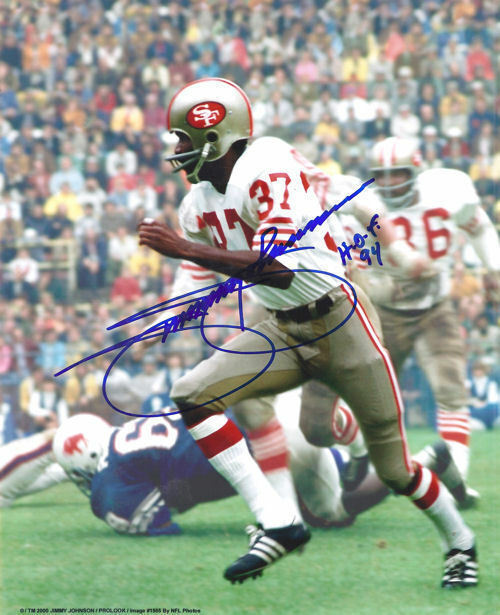 Jimmy Johnson Autographed/Signed San Francisco 49ers 8x10 Photo HOF 11838