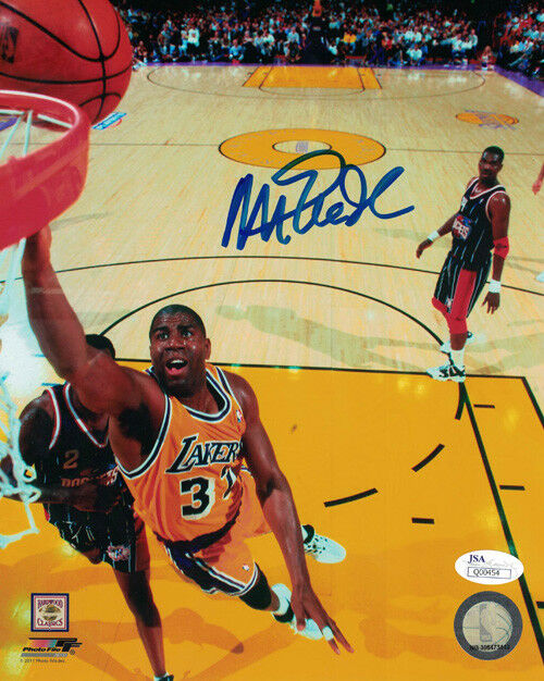 Magic Johnson Autographed/Signed Los Angeles Lakers 8x10 Photo JSA 11844