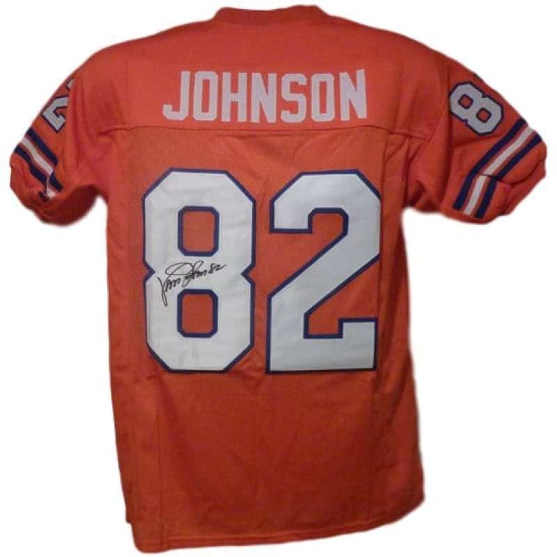 Vance Johnson Autographed/Signed Denver Broncos XL Orange Jersey 11853