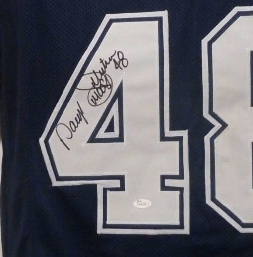 Daryl Moose Johnston Autographed Dallas Cowboys Blue XL Jersey JSA 11855