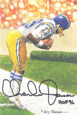 Charlie Joiner Signed San Diego Chargers Goal Line Art Black HOF 11861