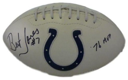 Bert Jones Autographed/Signed Baltimore Colts White Logo Football JSA 11869