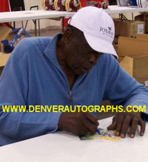 Deacon Jones Autographed Los Angeles Rams Goal Line Art Card Black HOF 11877