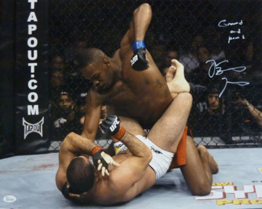 Jon Bones Jones Autographed UFC 16x20 Photo Ground & Pound JSA 11887