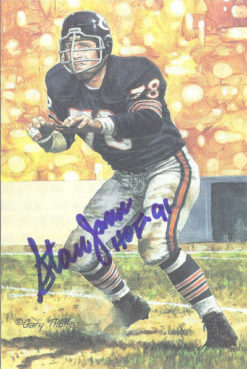 Stan Jones Autographed/Signed Chicago Bears Goal Line Art Card Blue HOF 11905