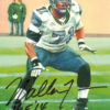 Walter Jones Signed Seattle Seahawks Goal Line Art Card Black HOF 11906