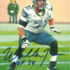 Walter Jones Autographed Seattle Seahawks Goal Line Art Card Blue HOF 14 11907