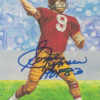 Sonny Jurgensen Signed Washington Redskins Goal Line Art Card Blue HOF 11913