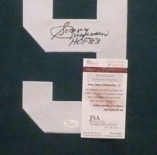 Sonny Jurgensen Autographed Philadelphia Eagles Green XL Jersey HOF JSA 11917